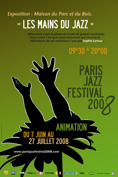 Affiche de l'exposition Le jazz au bout des doigts au Paris Jazz Festival, 2008