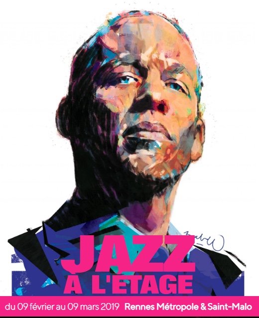Affiche de l'exposition à la Grande Passerelle de Saint Malo Festival Jazz à l'étage, 2019